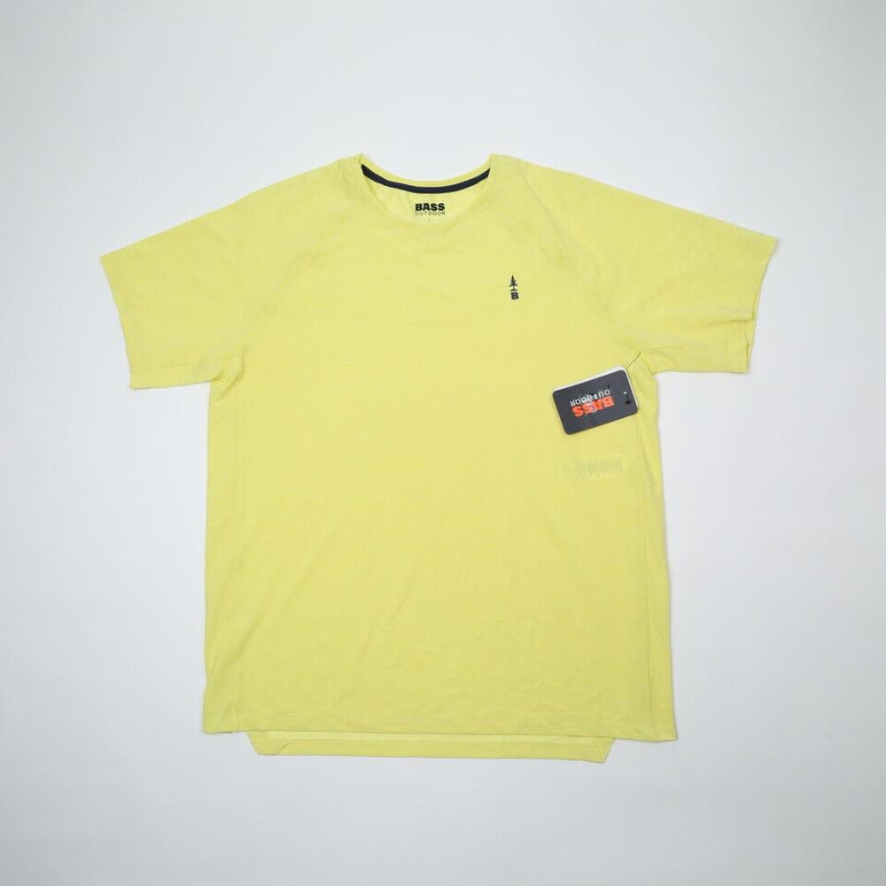 Bass Outdoor Men's Performance Tee Bright Yellow Size L 4743